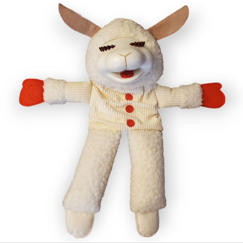 Vintage 1993 Lamb Chop Soft Hand Puppet Plush with Plastic Face